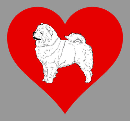 Chow Chow on Heart Left Chest - Women's Full-Zip Hoodie Sweatshirt