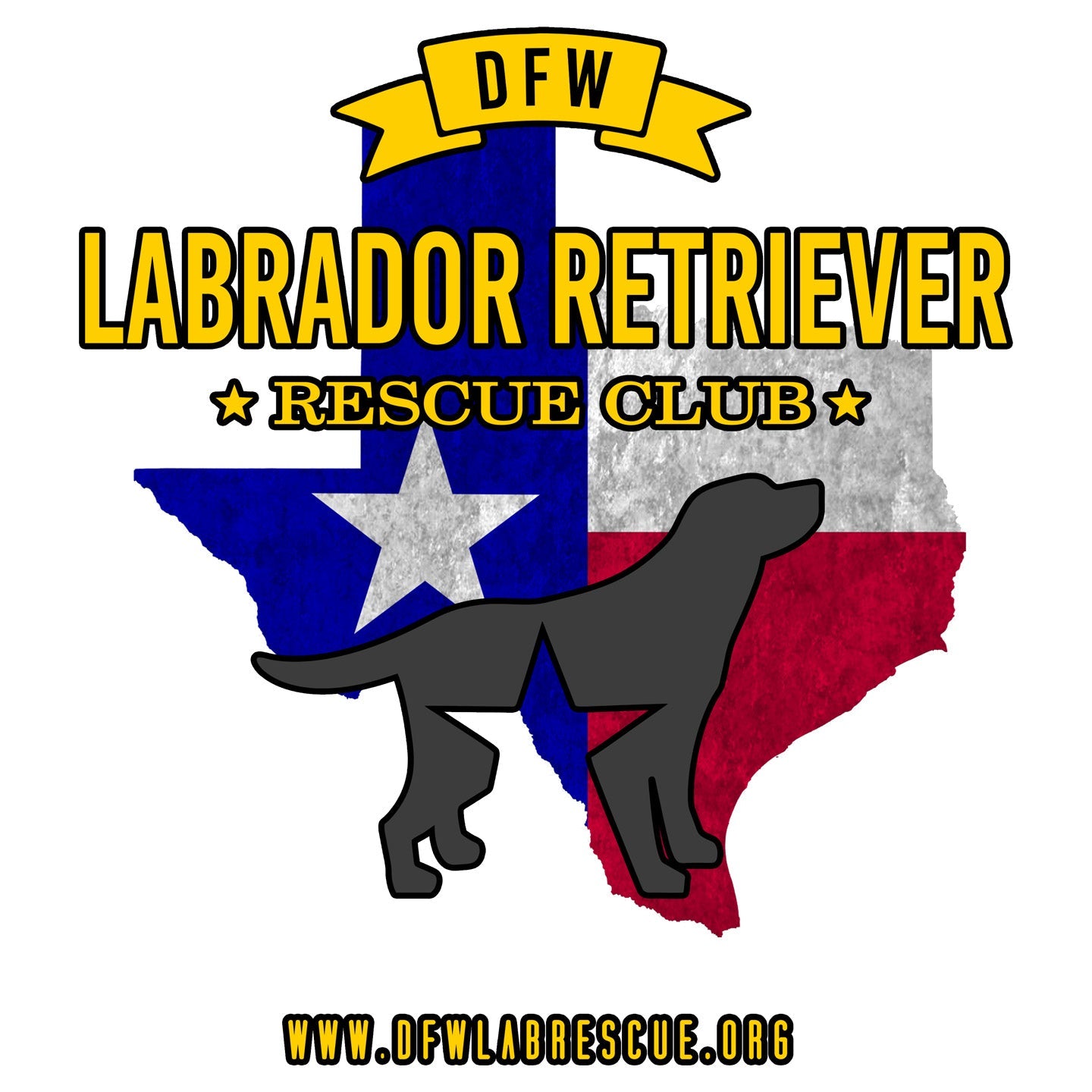 DFW LRRC Texas Flag Black Lab Logo - Adult Unisex T-Shirt