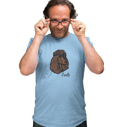 Brown Poodle Headshot - Adult Unisex T-Shirt