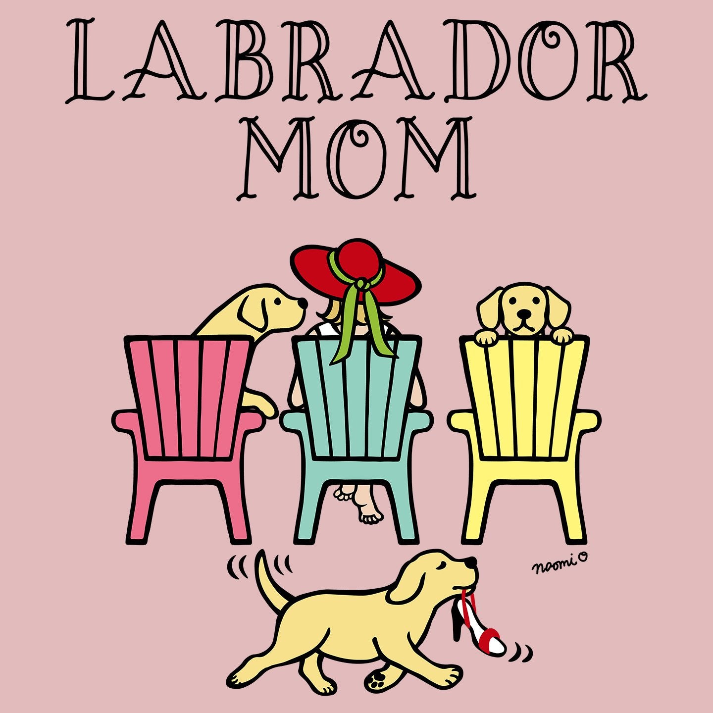 Yellow Labrador Dog Mom Deck Chairs - Women's Fitted T-Shirt