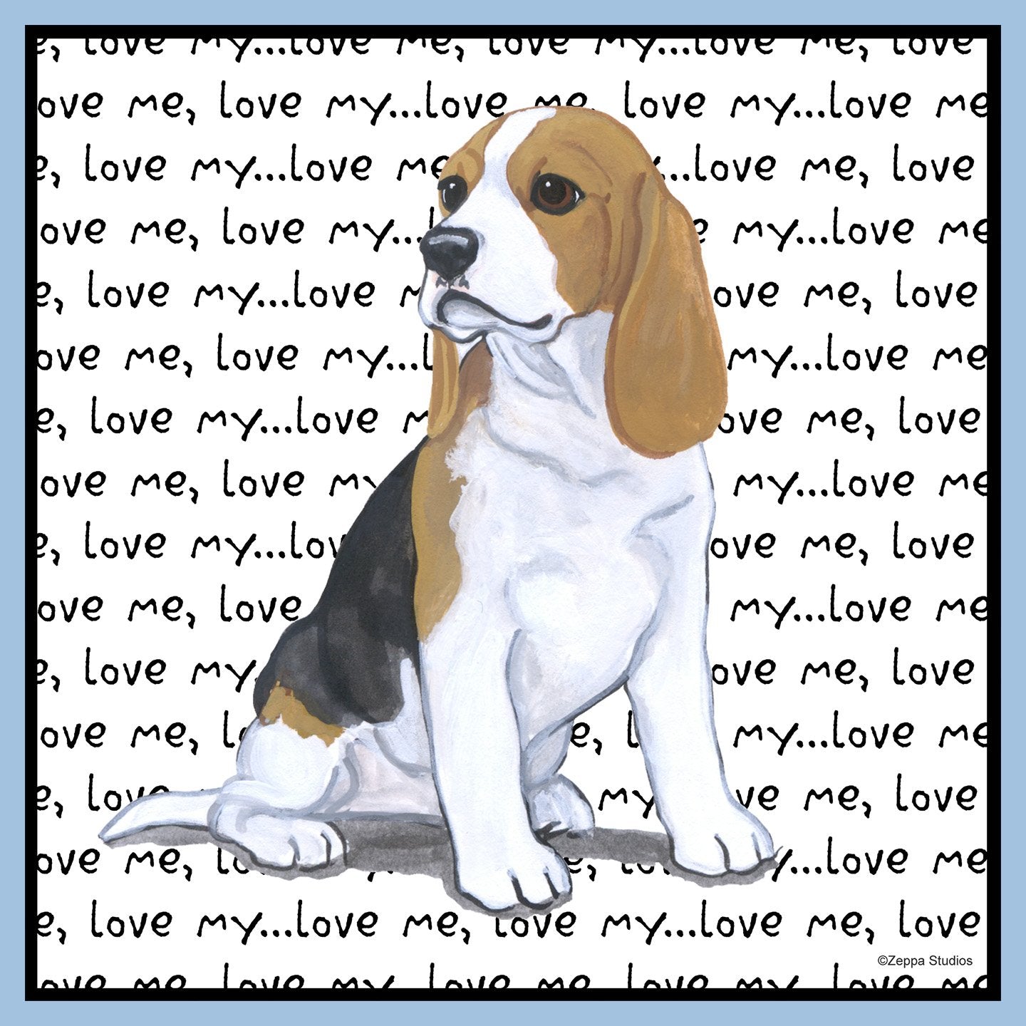 Beagle Puppy Love Text - Women's Fitted T-Shirt