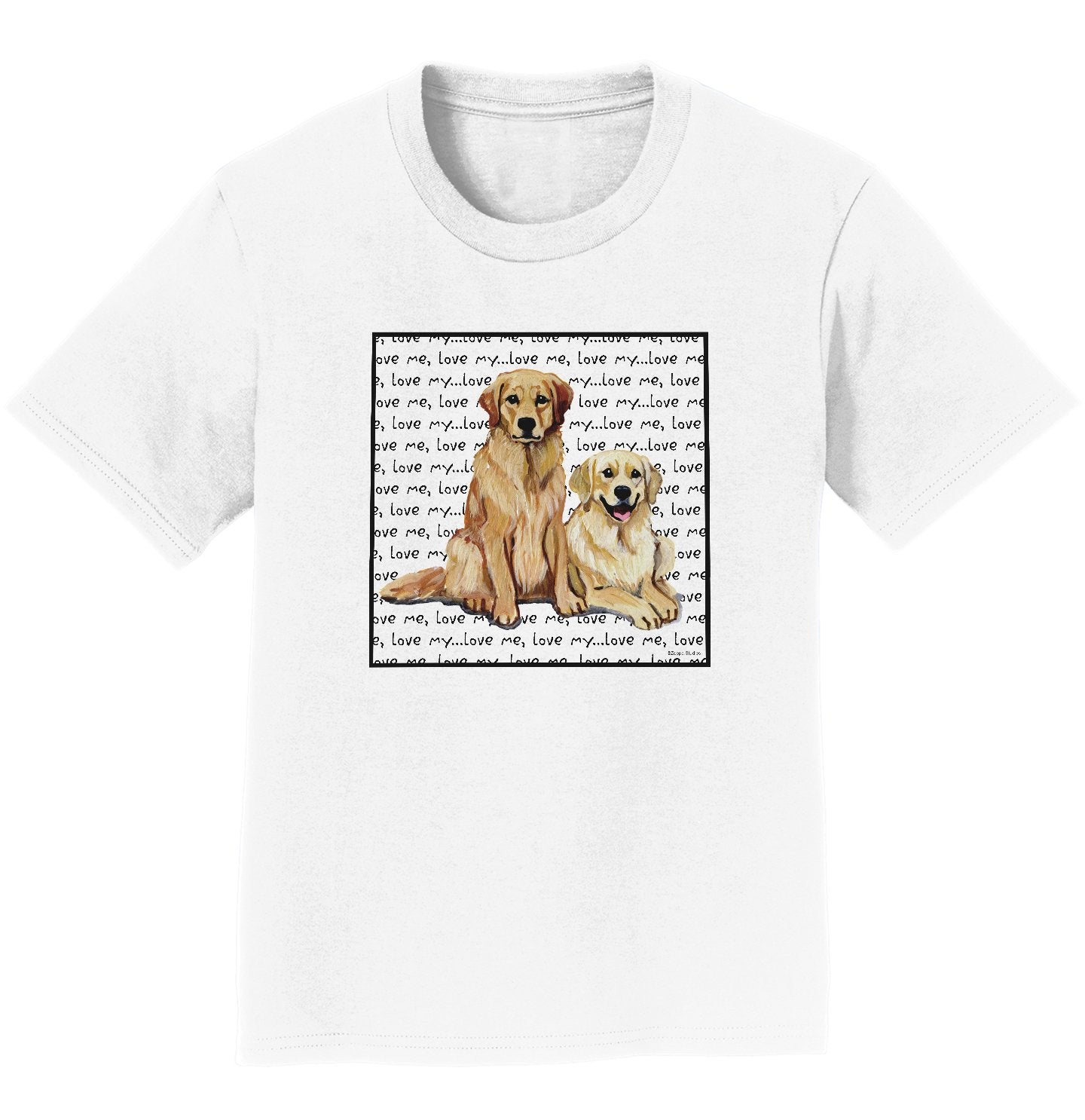 Golden Retriever Love Text Pair - Kids' Unisex T-Shirt