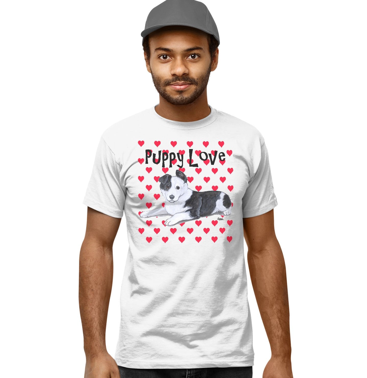 Border Collie Puppy Love - Adult Unisex T-Shirt