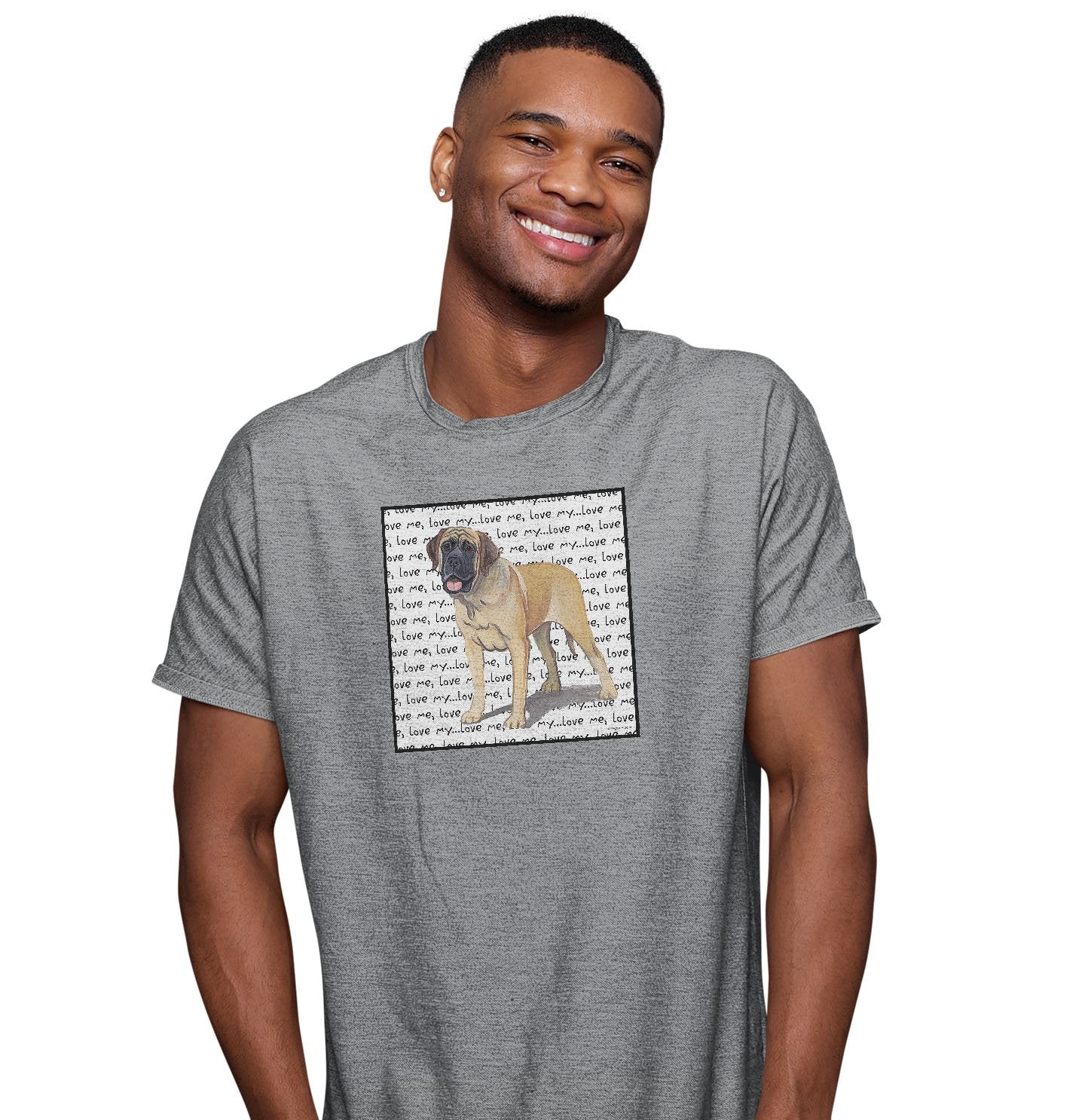 Animal Pride - Mastiff Love Text - Adult Unisex T-Shirt