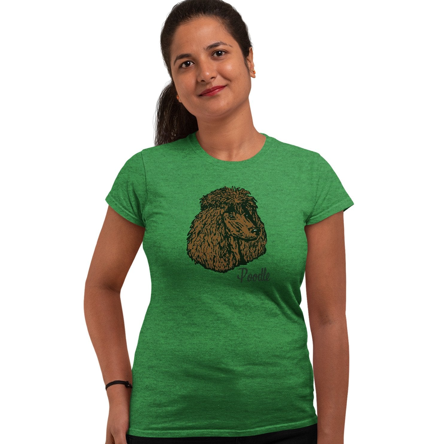 Brown Poodle Headshot - Women's Fitted T-Shirt