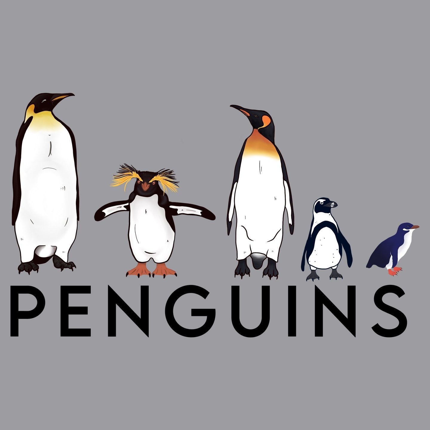 Five Penguins - Adult Unisex Long Sleeve T-Shirt