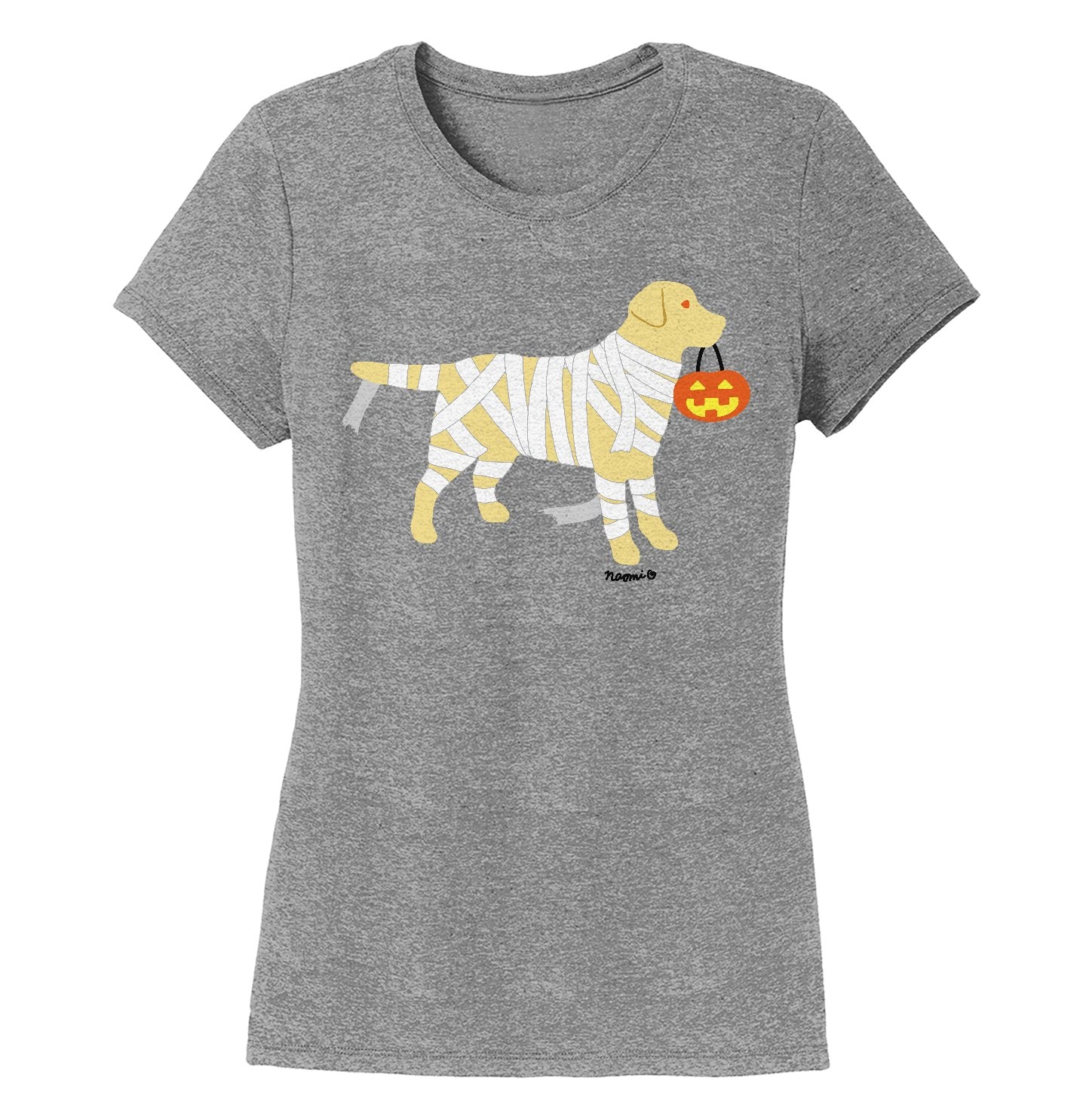 Yellow Lab Mummy Trick or Treater - Women's Tri-Blend T-Shirt