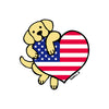 USA Flag Heart Yellow Lab Left Chest - Adult Unisex T-Shirt