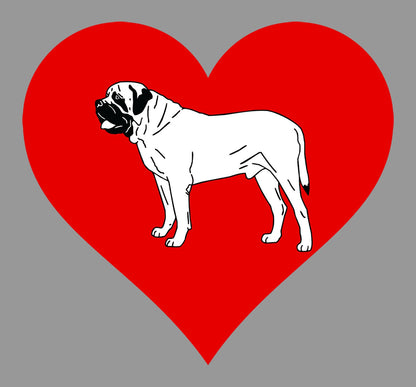 English Mastiff on Heart Left Chest - Women's Full-Zip Hoodie Sweatshirt