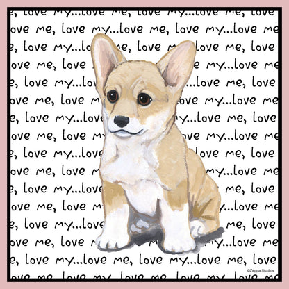 Corgi Puppy Love Text - Women's Fitted T-Shirt