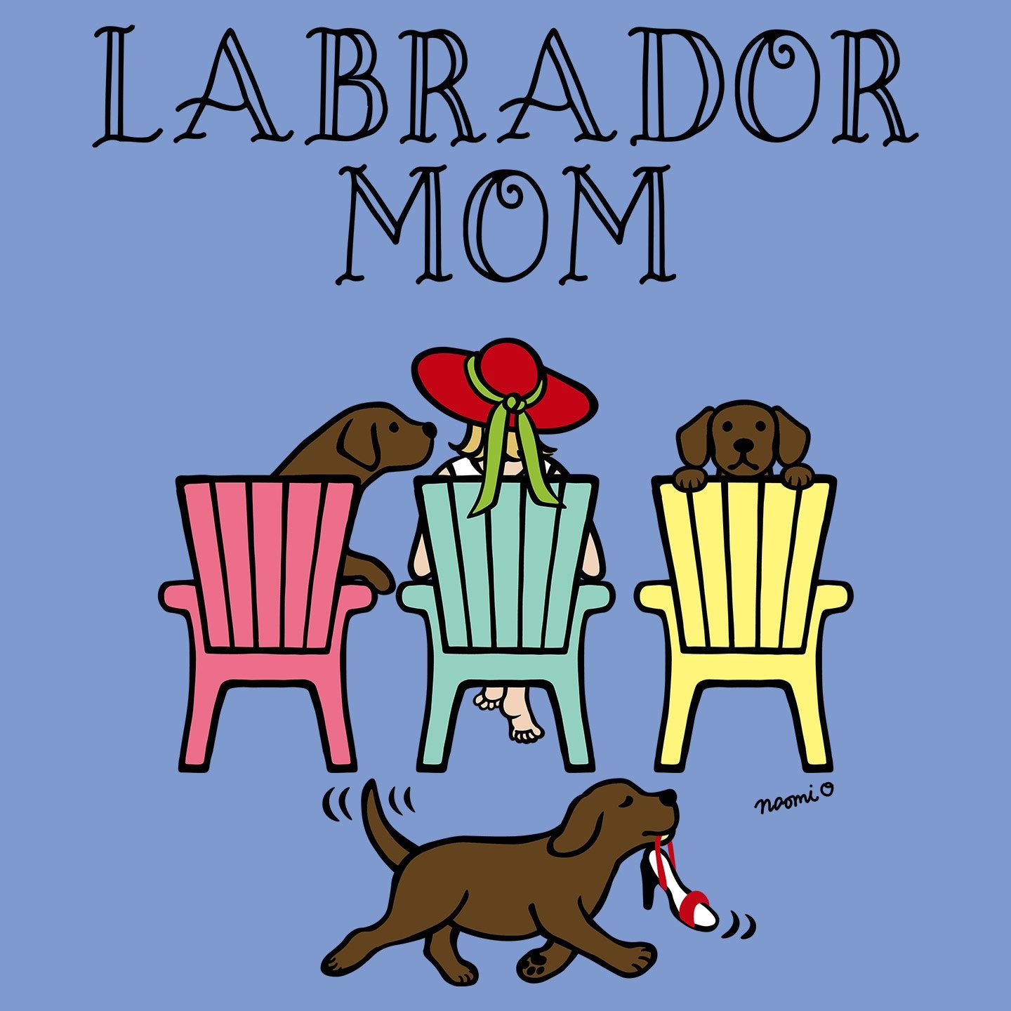 Chocolate Labrador Dog Mom Deck Chairs - Women's Tri-Blend T-Shirt