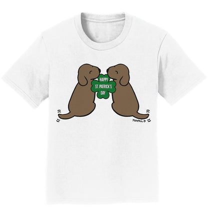 Happy St. Patrick's Day Chocolate Lab Puppies - Kids' Unisex T-Shirt