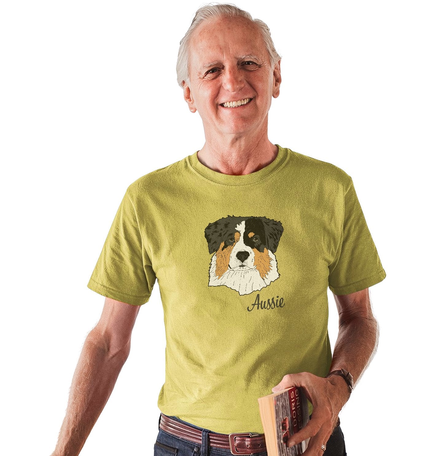 Animal Pride - Tri-Color Aussie Headshot - Adult Unisex T-Shirt