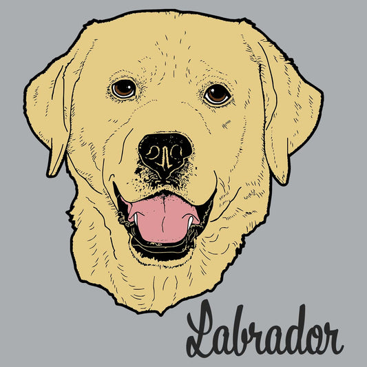 Yellow Labrador Headshot - Adult Unisex Long Sleeve T-Shirt