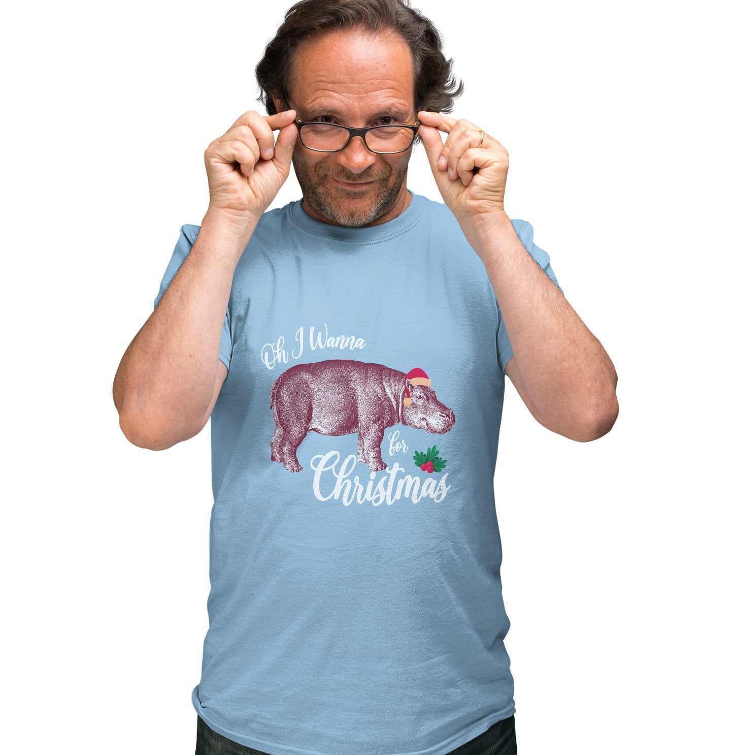 Animal Pride - Hippopotamus for Christmas - Adult Unisex T-Shirt