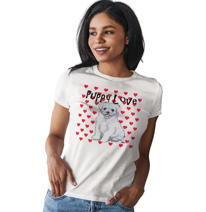 Maltese Puppy Love - Women's Fitted T-Shirt