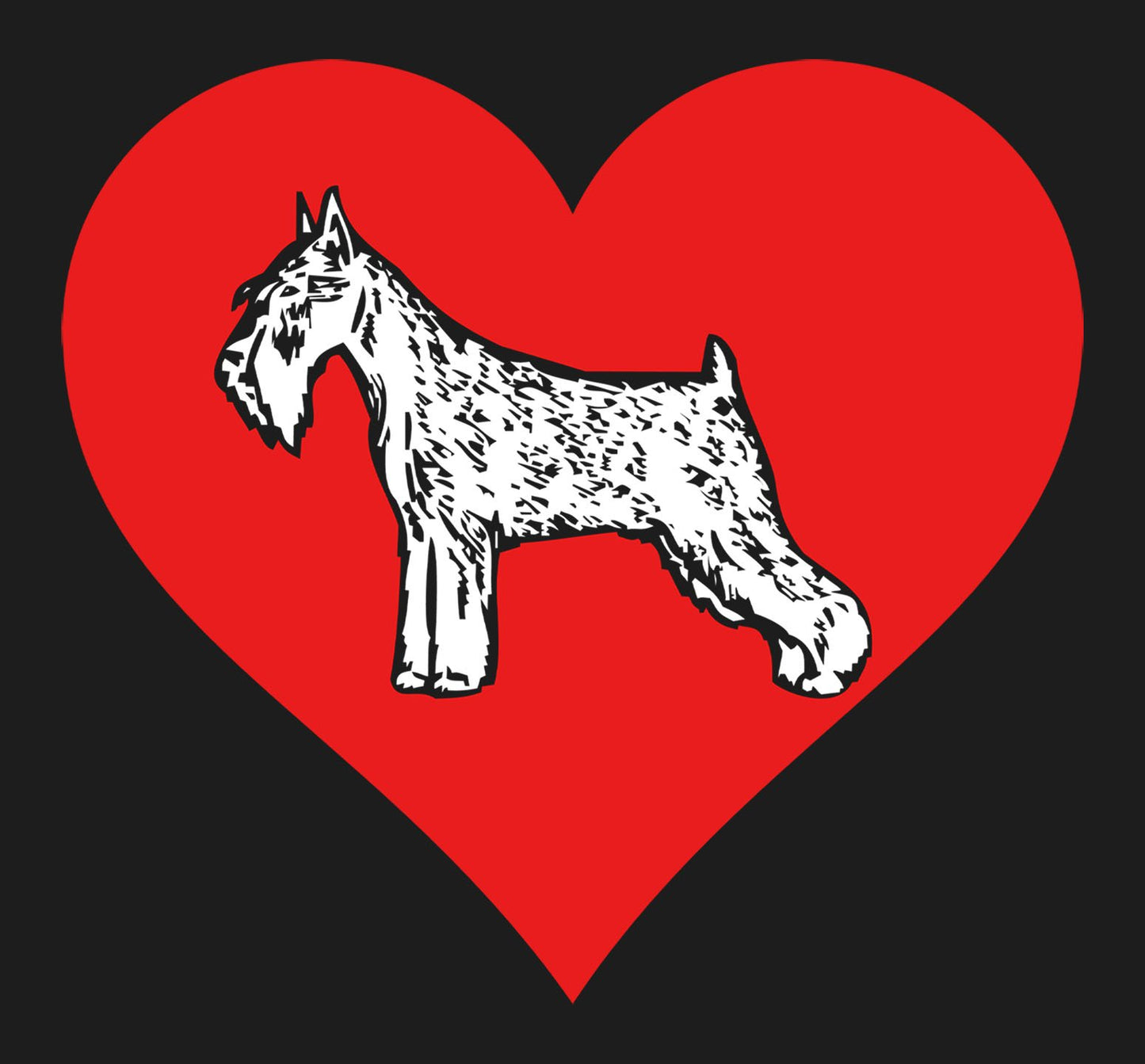 Standard Schnauzer on Heart Left Chest - Women's Full-Zip Hoodie Sweatshirt