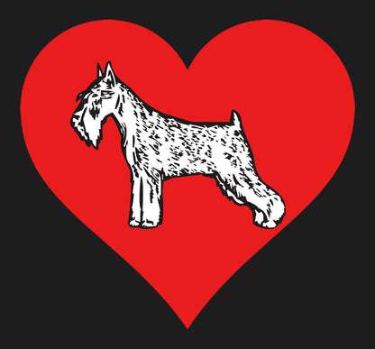 Standard Schnauzer on Heart Left Chest - Women's Full-Zip Hoodie Sweatshirt