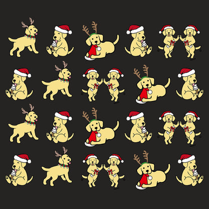 Christmas Yellow Lab Puppy Pattern - Adult Adjustable Face Mask