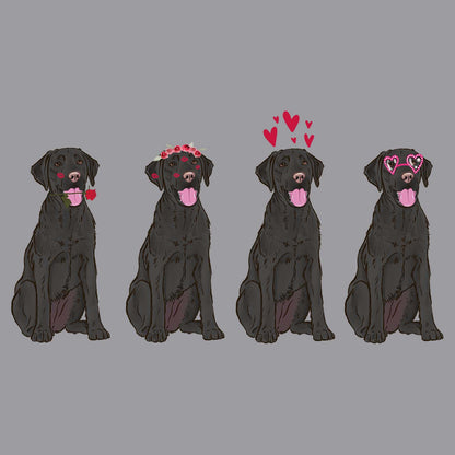 Black Lab Love Line Up - Adult Unisex Long Sleeve T-Shirt