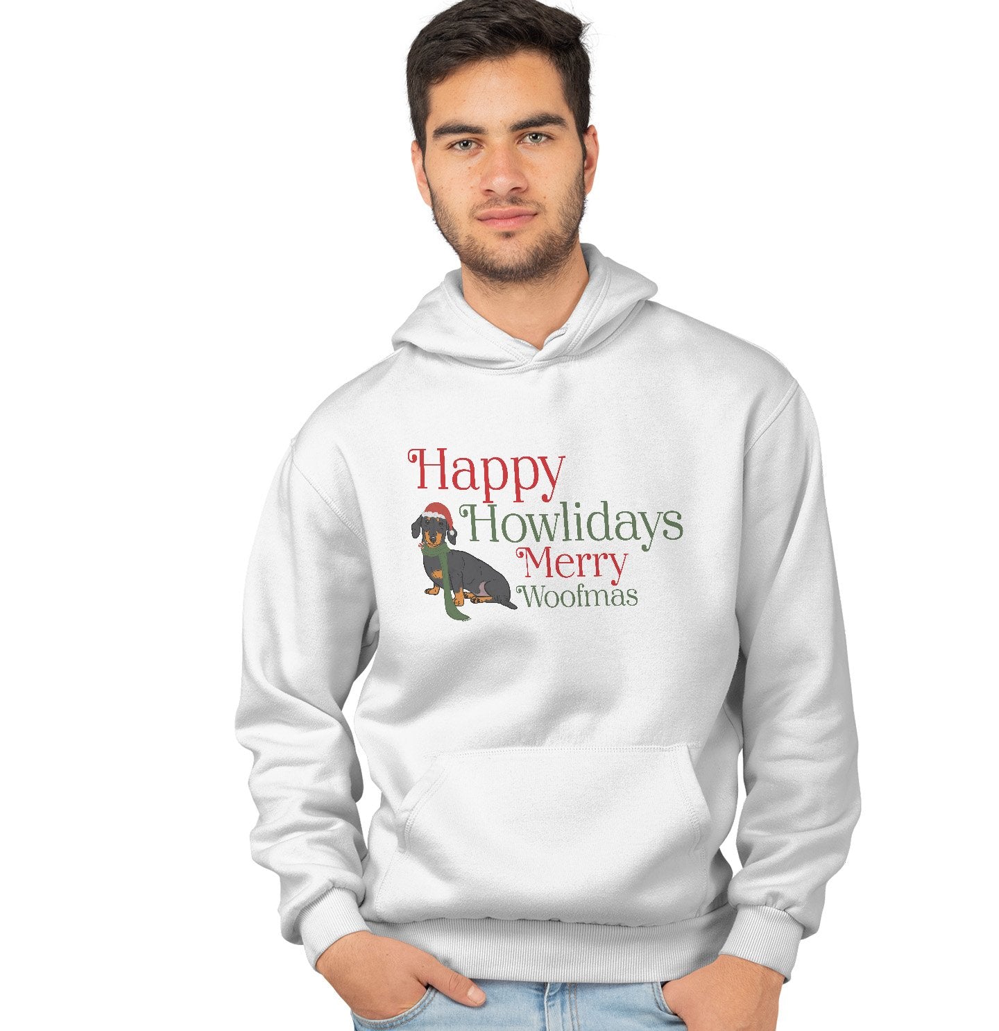 Animal Pride - Merry Woofmas Dachshund - Adult Unisex Hoodie Sweatshirt