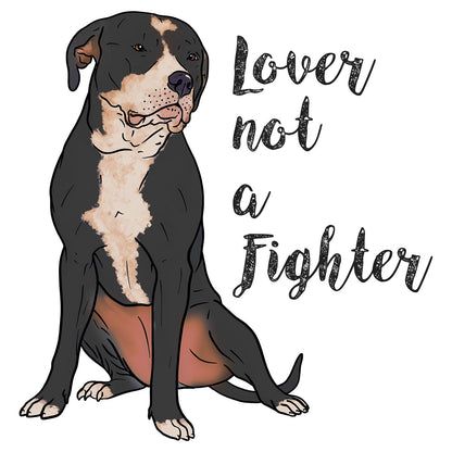 Black & White Pit Bull Lover Not Fighter - Women's V-Neck Long Sleeve T-Shirt