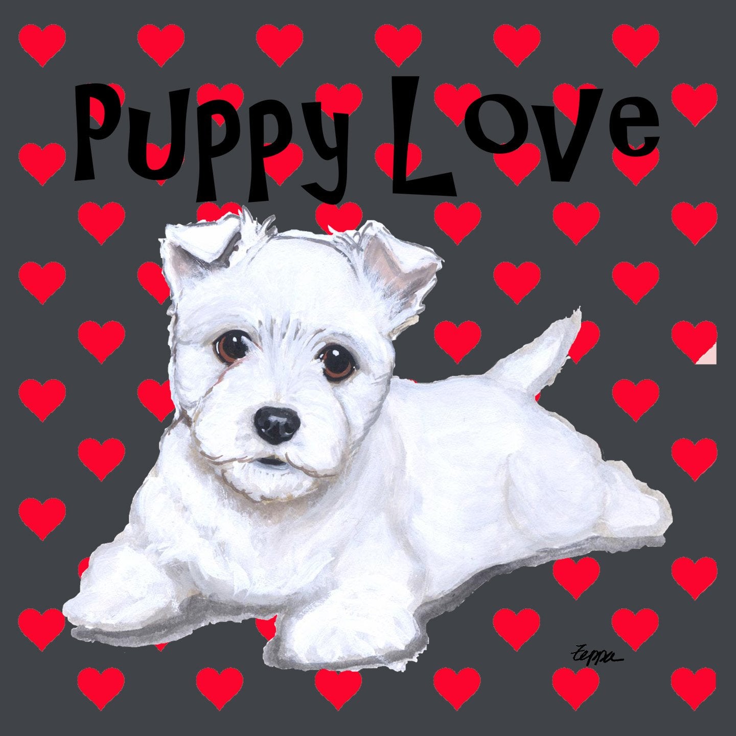 Westie Puppy Love - Women's Fitted T-Shirt