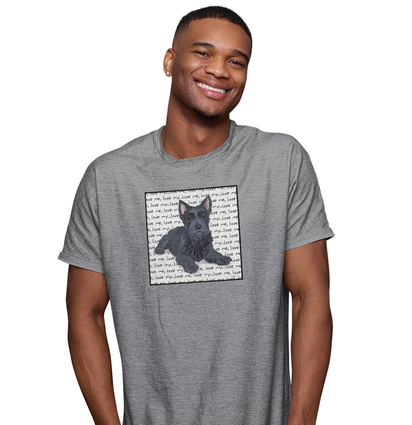 Scottie Puppy Love Text - Adult Unisex T-Shirt