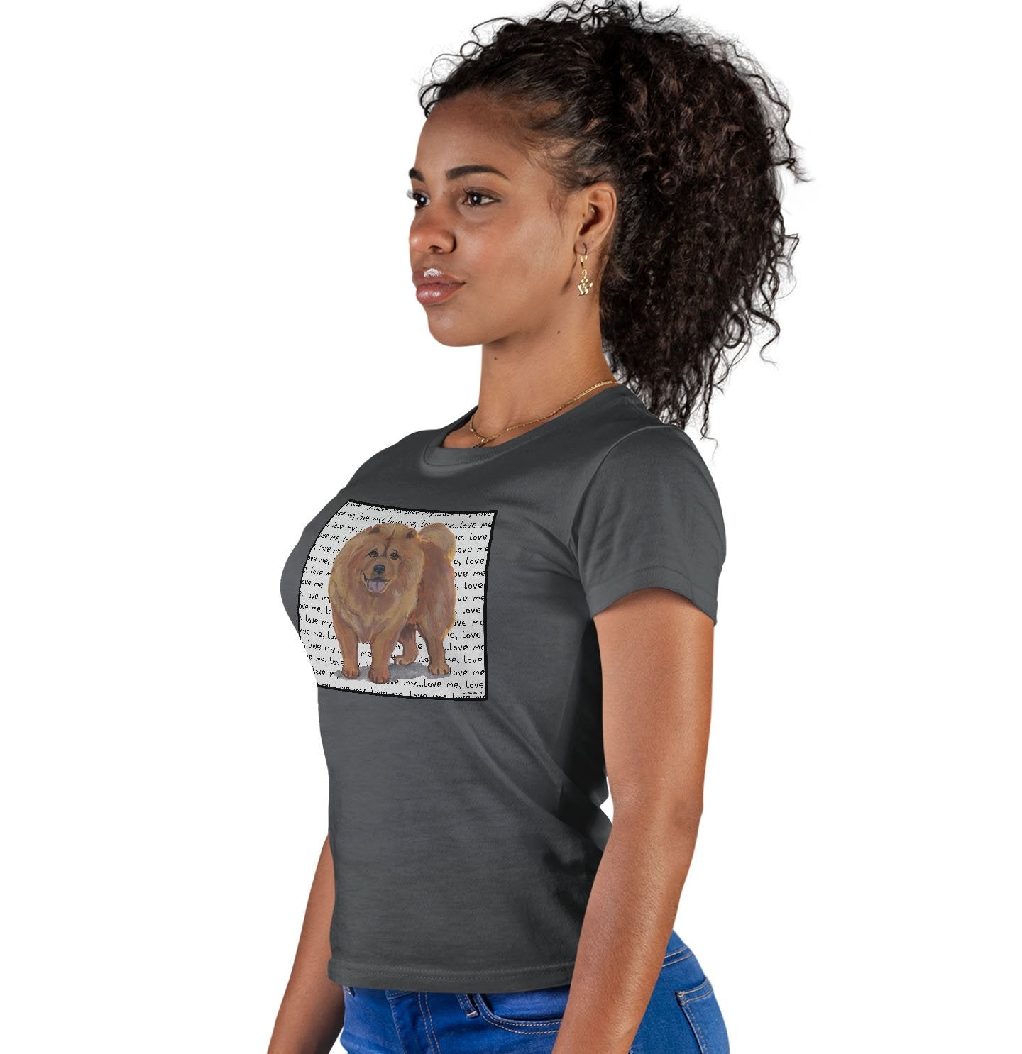 Chow Chow Love Text - Women's Fitted T-Shirt
