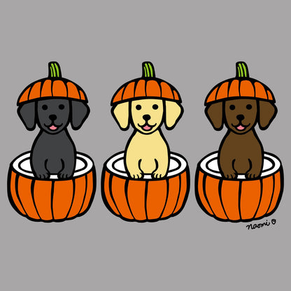 3 Pumpkin Lab Pups - Women's V-Neck T-Shirt