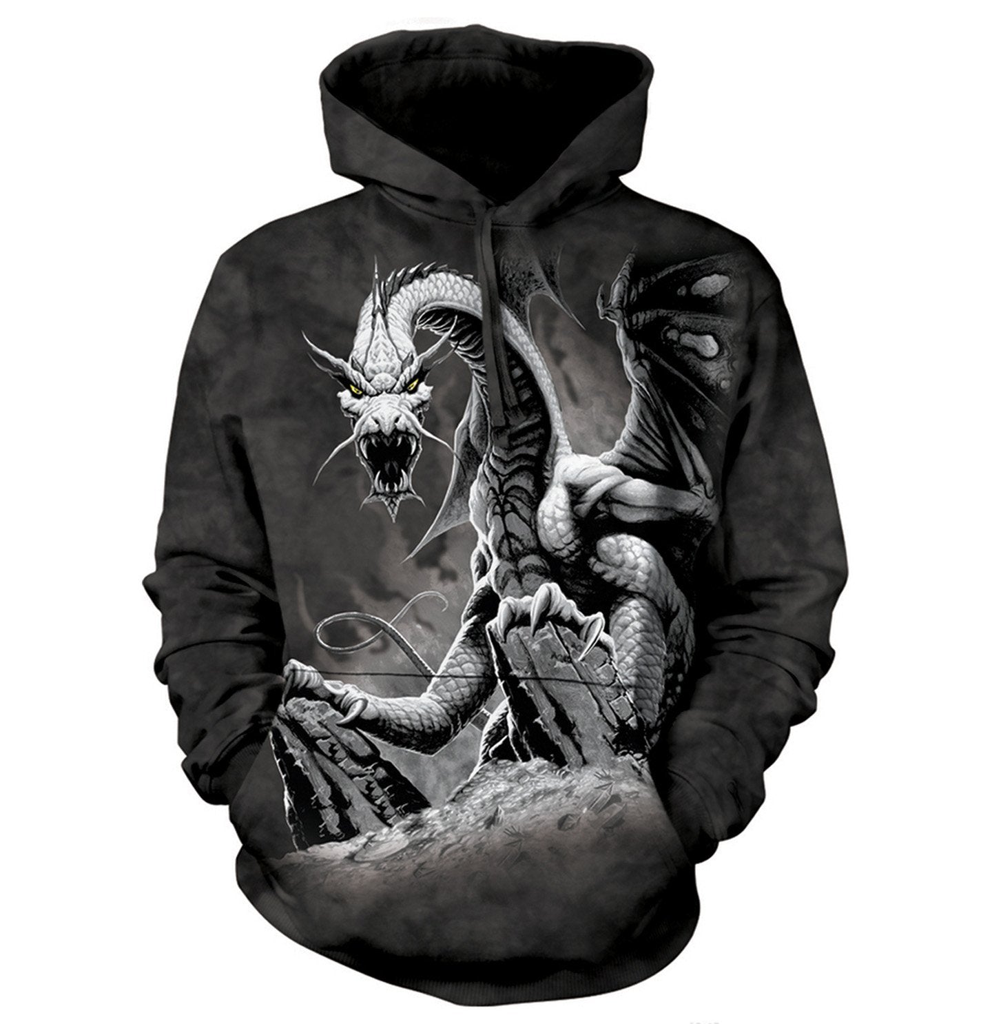 Animal Pride - Black Dragon - Adult Unisex Hoodie Sweatshirt