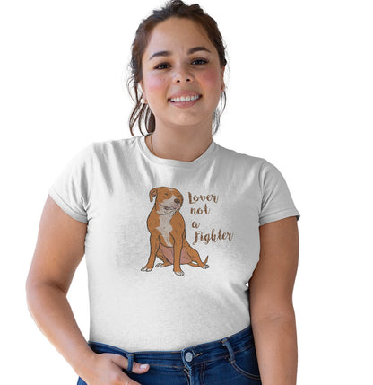 Red & White Pit Bull Lover Not Fighter - Women's Tri-Blend T-Shirt