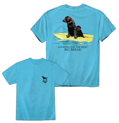 Surfing Black Labradors - Next Big Break - Adult Unisex T-Shirt | American Fido