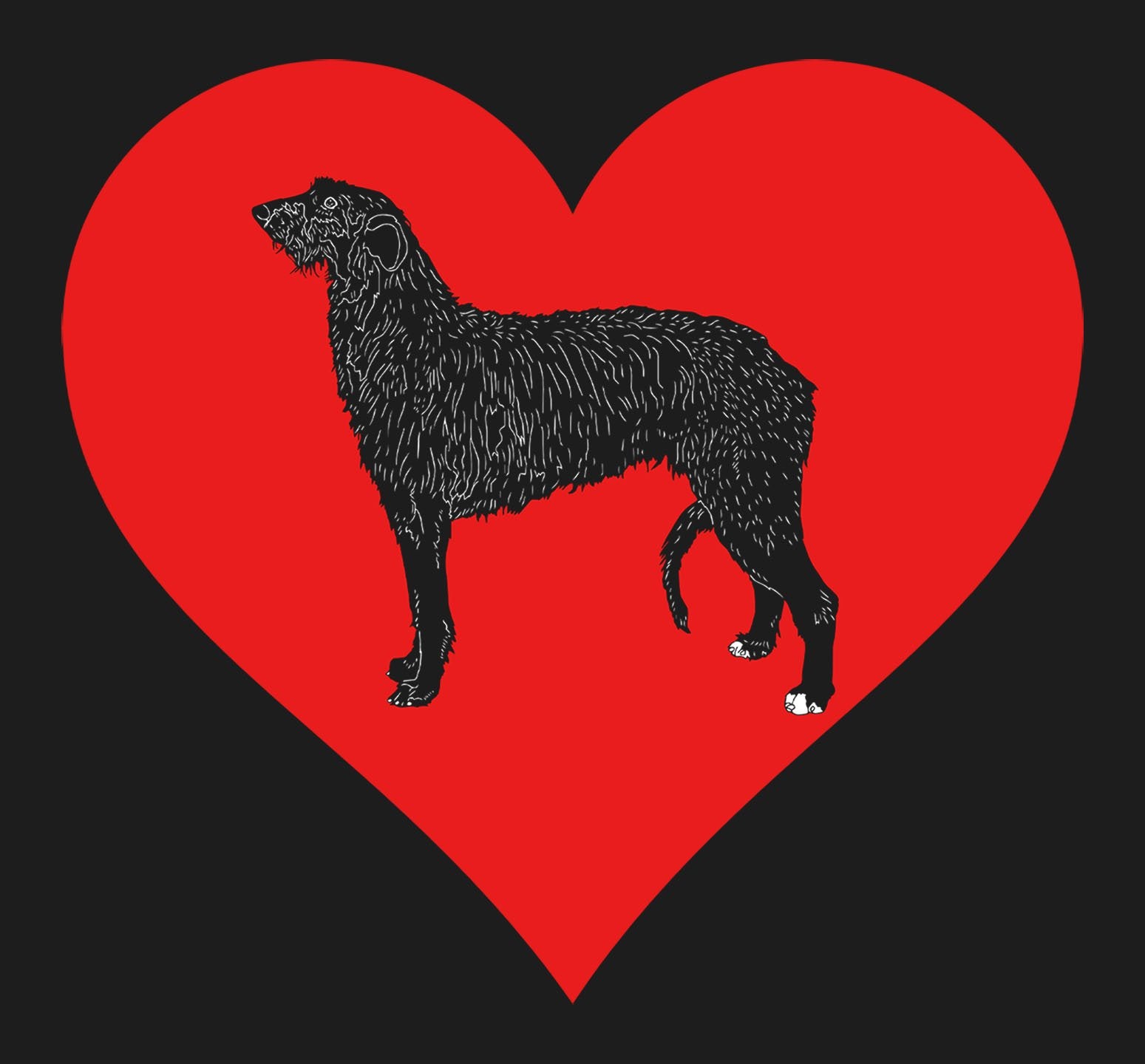 Scottish Deerhound on Heart Left Chest - Women's Full-Zip Hoodie Sweatshirt