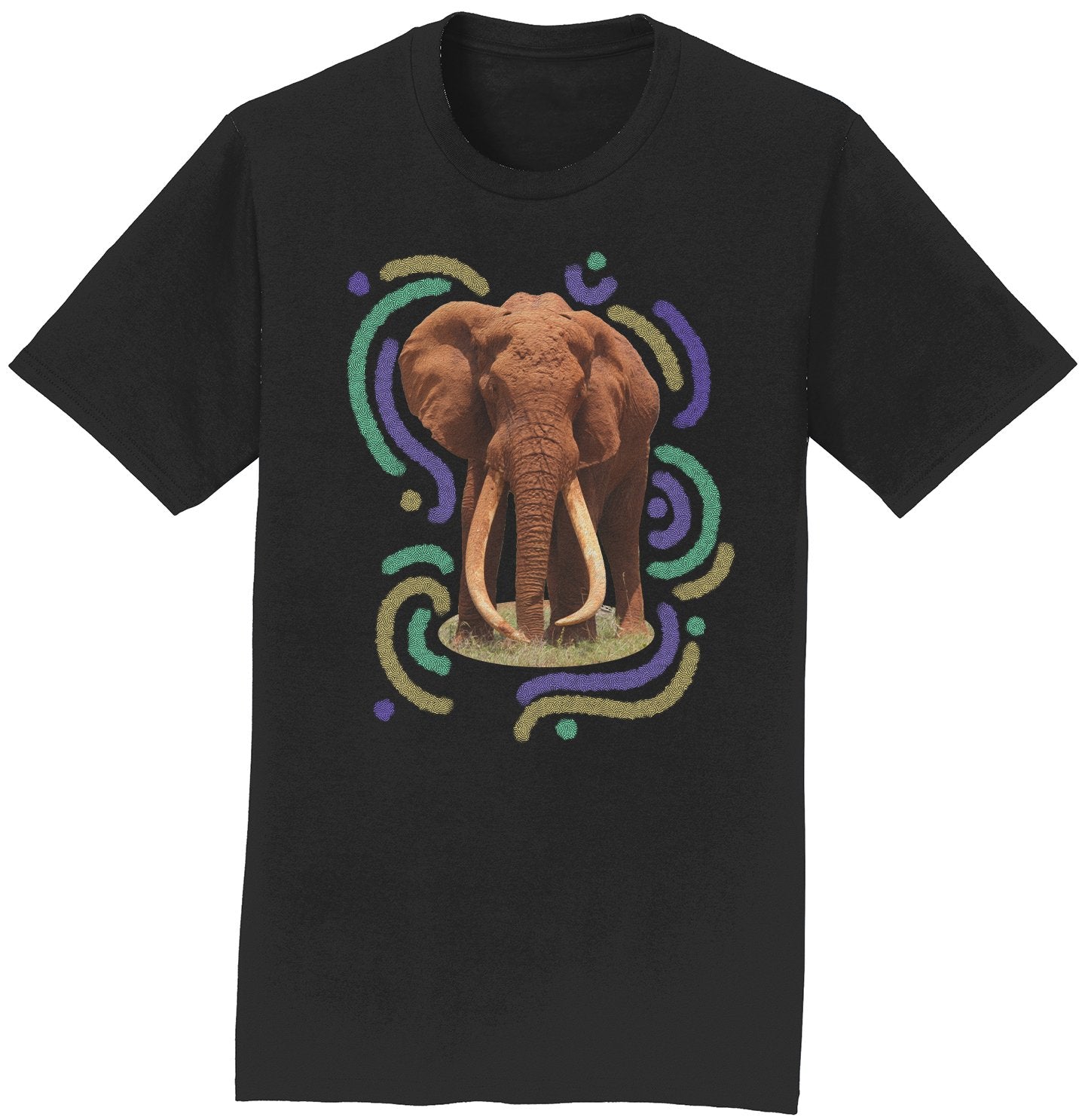 Wiggly Lines Elephant - Adult Unisex T-Shirt