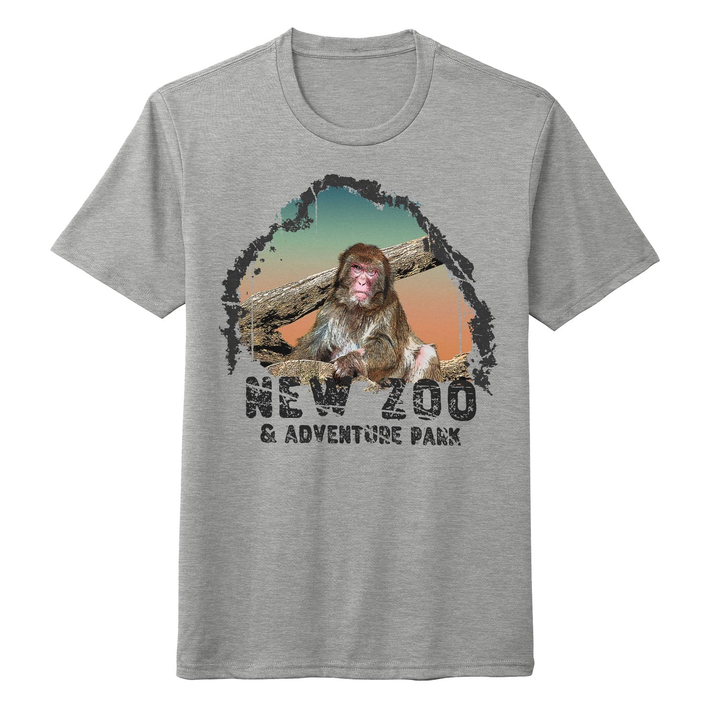 NEW Zoo Japanese Macaque Monkey Sunset - Adult Tri-Blend T-Shirt