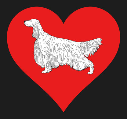 Irish Setter on Heart Left Chest - Women's Full-Zip Hoodie Sweatshirt