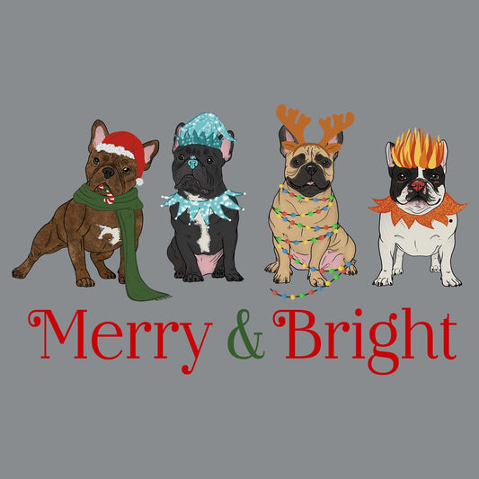 Frenchie Christmas Line Up - Adult Unisex Crewneck Sweatshirt