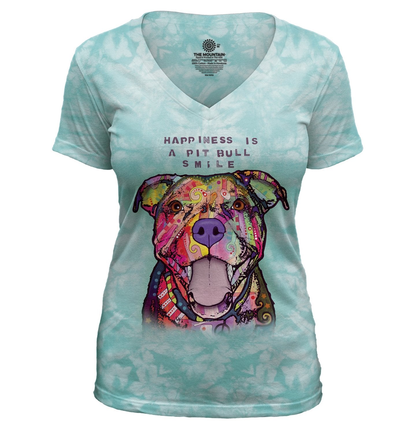 Animal Pride - Pit Bull Smile - Women's Tri-Blend V-Neck T-Shirt