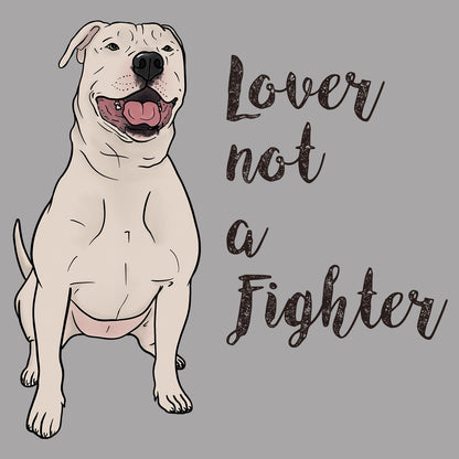 White Pit Bull Lover Not Fighter - Women's V-Neck Long Sleeve T-Shirt