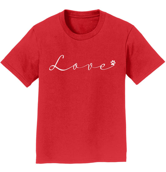 Animal Pride - Love Script Paw - Kids' Unisex T-Shirt