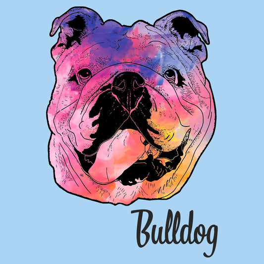 Colorful Bulldog Headshot - Adult Unisex T-Shirt