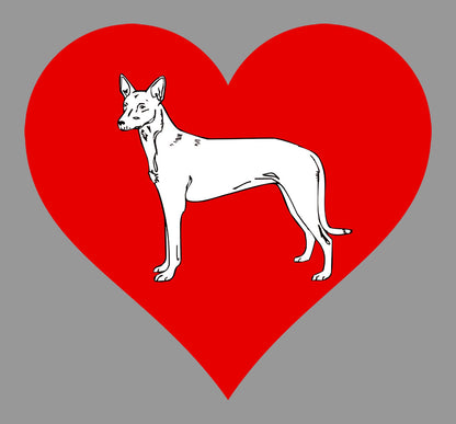 Pharaoh Hound on Heart Left Chest - Women's Full-Zip Hoodie Sweatshirt