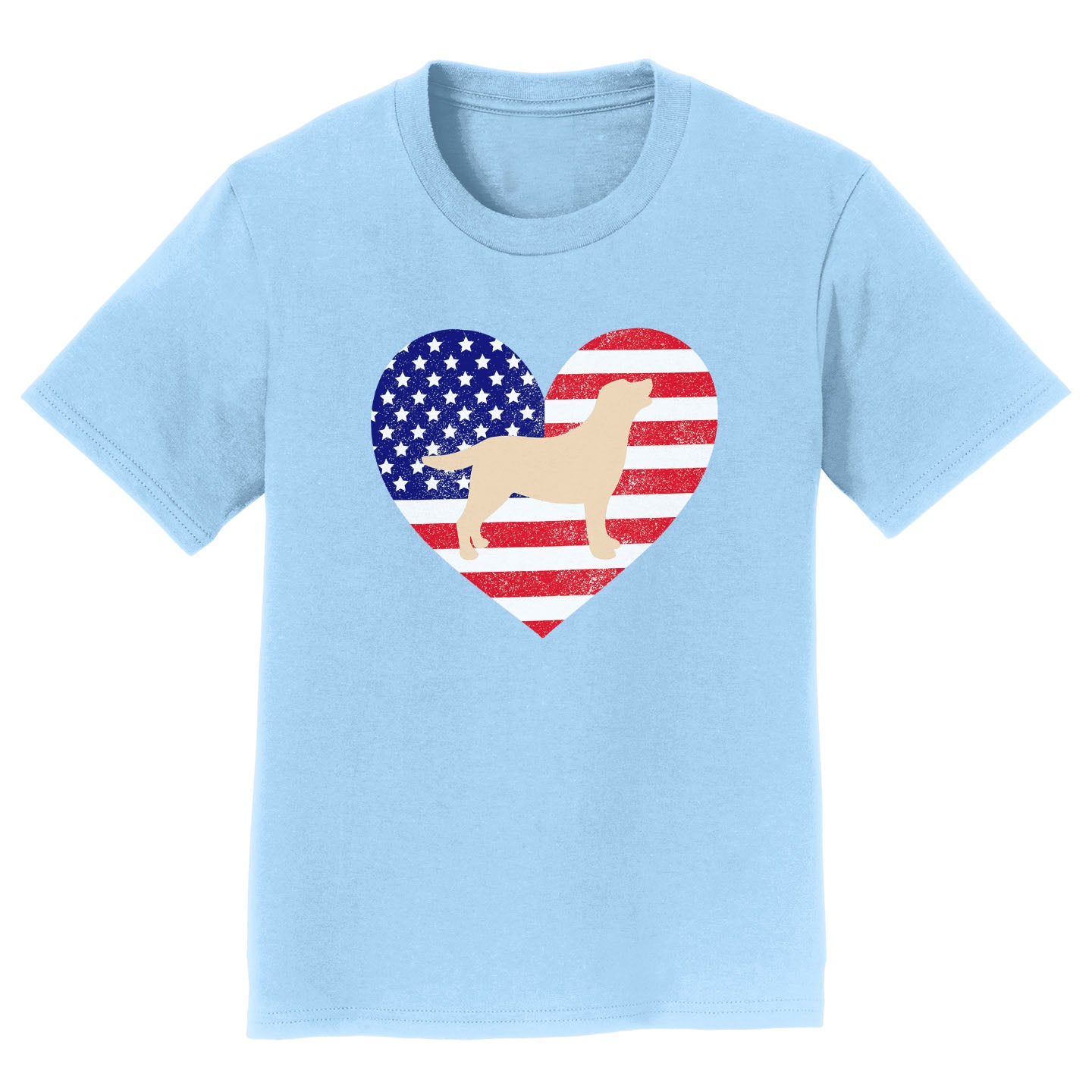 USA Flag Yellow Lab Silhouette - Kids' Unisex T-Shirt