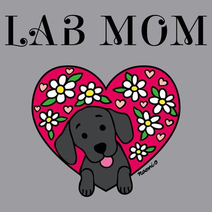 Flower Heart Black Lab Mom - Adult Unisex Crewneck Sweatshirt