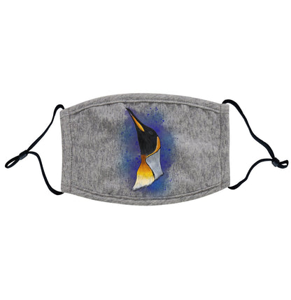 Emperor Penguin Blue Illustration - Adult Adjustable Face Mask