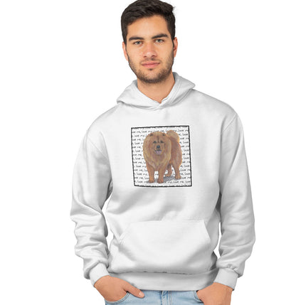Chow Chow Love Text - Adult Unisex Hoodie Sweatshirt