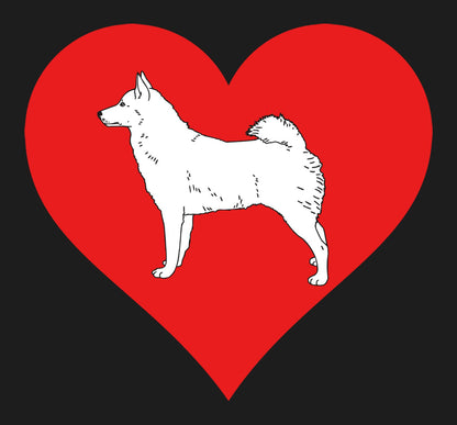 Norwegian Buhund on Heart Left Chest - Women's Full-Zip Hoodie Sweatshirt