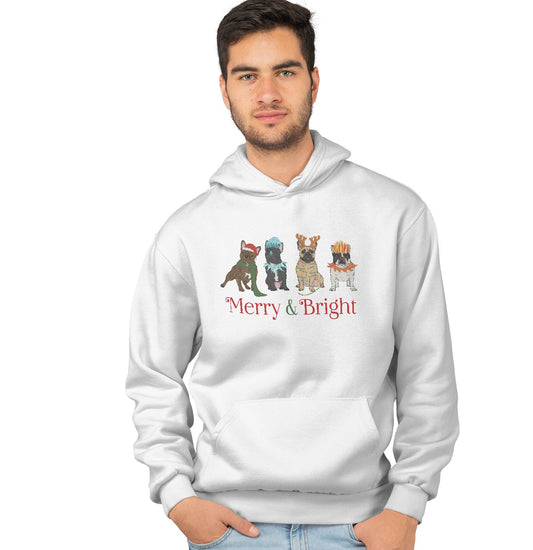 Animal Pride - Frenchie Christmas Line Up - Adult Unisex Hoodie Sweatshirt