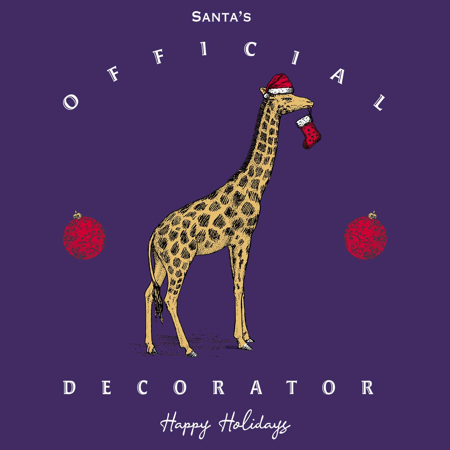 Official Christmas Decorator Giraffe - Women's Fitted T-Shirt